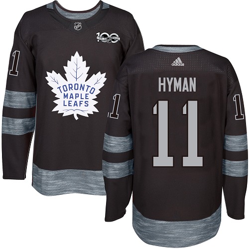 Adidas Maple Leafs #11 Zach Hyman Black 1917-100th Anniversary Stitched NHL Jersey